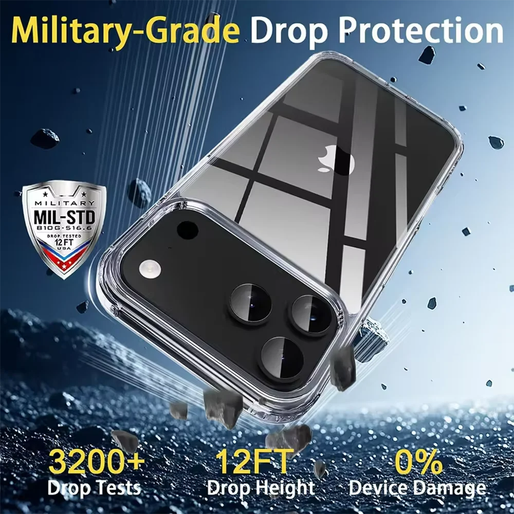 Shockproof Hybrid Hard Acrylic Clear Case