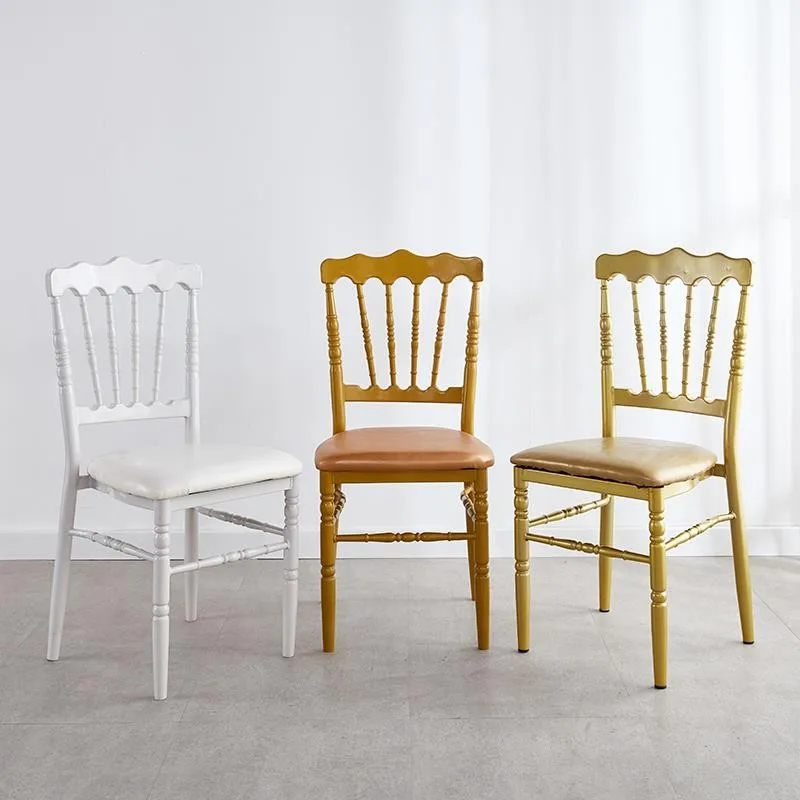 

Events 4pcs Chairs Parties Transparent Gold Salons Party Event Outdoor Terrace Hotel Dining Sillas Napoleon Hallway Folding Iron