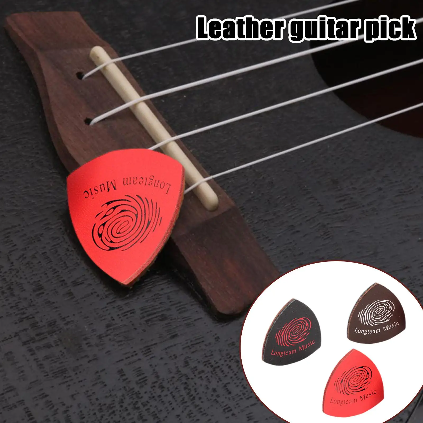 

3.5cm Leather Guitar Pick Ukulele Bass Plectrum Colorful Color Cowhide Pick Mix V8o7