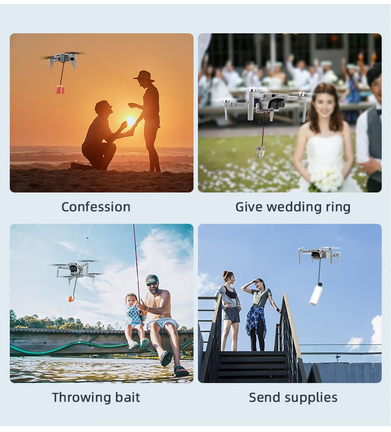 Description Picture 3 of itemBRDRC Airdrop System Thrower for DJI MAVIC Mini1/2/SE/Mini 4K Fishing Bait Delivery Parabolic Airdrop System Drone Accessory