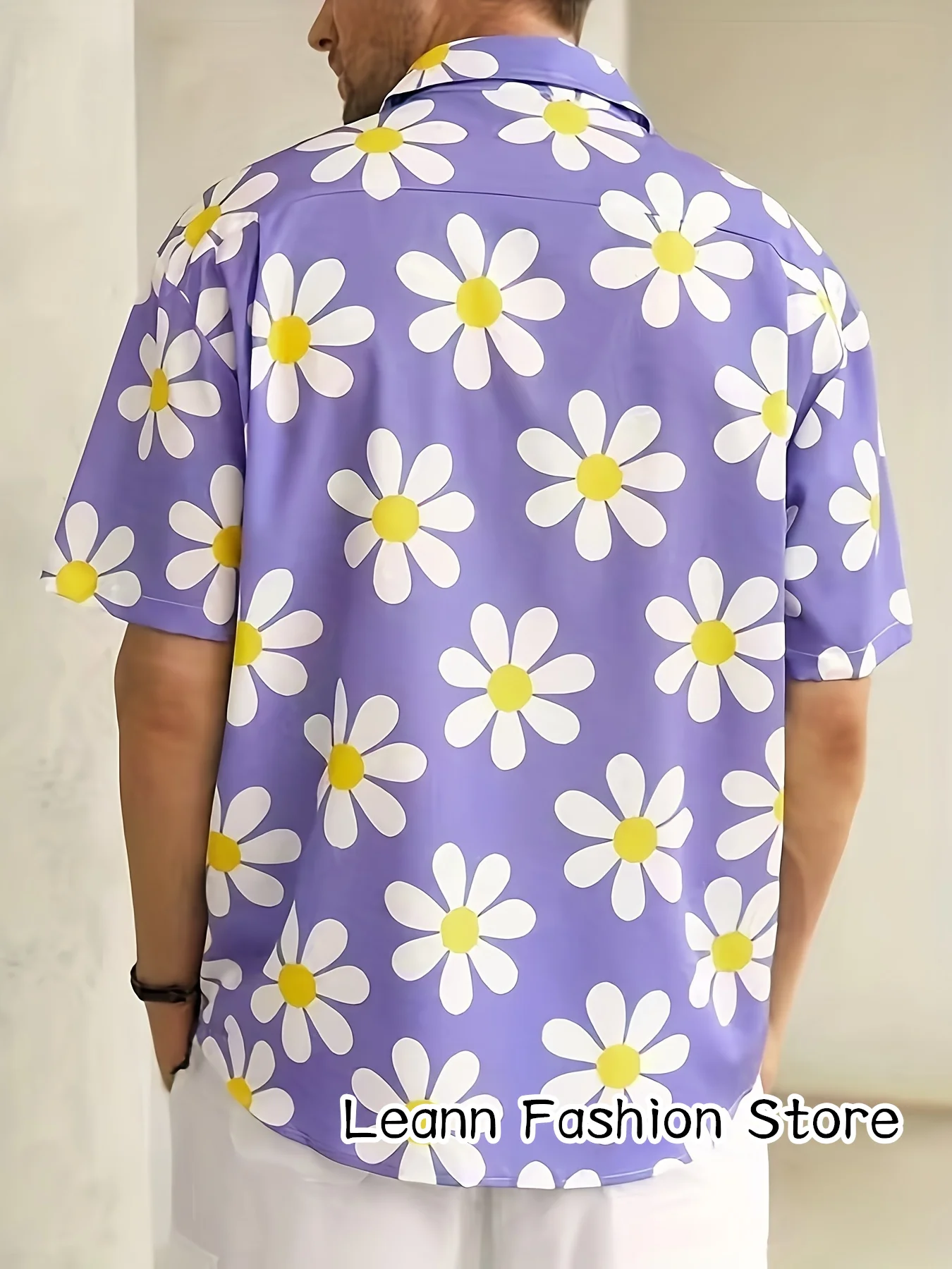 Men Summer Floral Printing Shirt Short Sleeve Hawaiian Vacation Clothing Male Beach Style Shirt Fashion Button Leisure Shirt