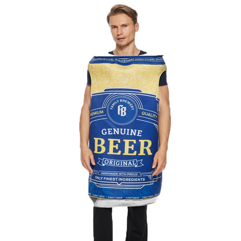 

Винтажный пивной консервный костюм для мужчин и женщин синего цвета унисекс костюм для Хэллоуина ремесло пиво Новое поступление 2022