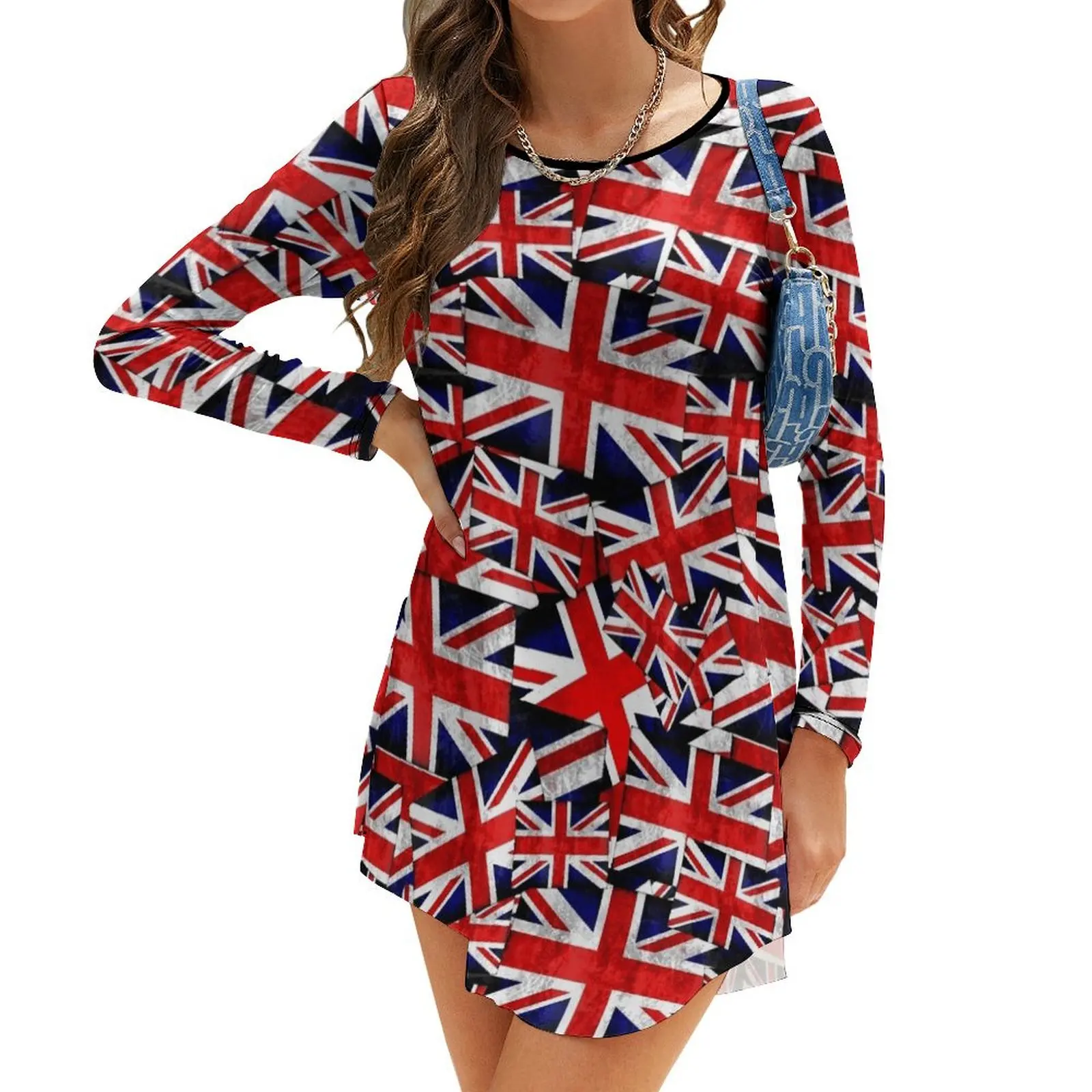 

Union Jack British England UK Flag Long-Sleeve Dress women clothes summer outfits for women 2024 dresses summer Women's dresses