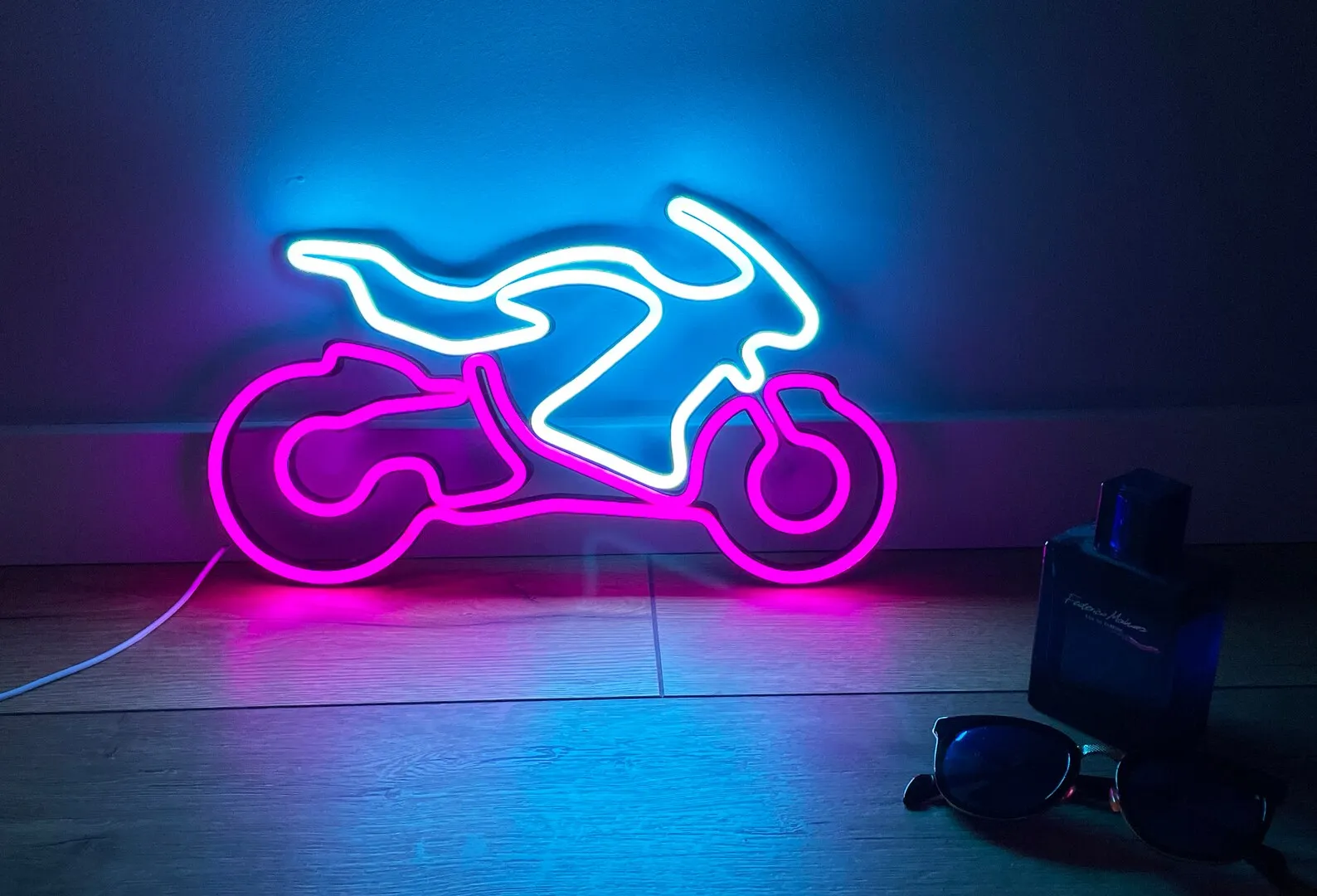 

Motorcycle Neon Sign USB Powered for Room Decor, LED Neon Light Dimmable for Man Cave Club Wall Art