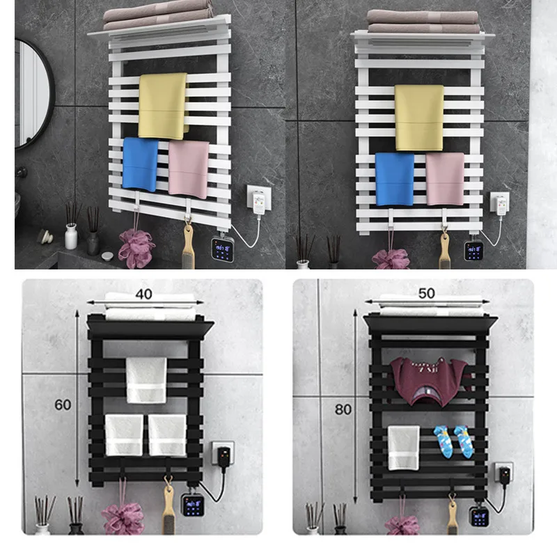 Intelligent Towel Warmer and Drying Rack Heated Towel Rack Holder Wall Mount Wifi Tuya App Heater for Bathroom Shelf