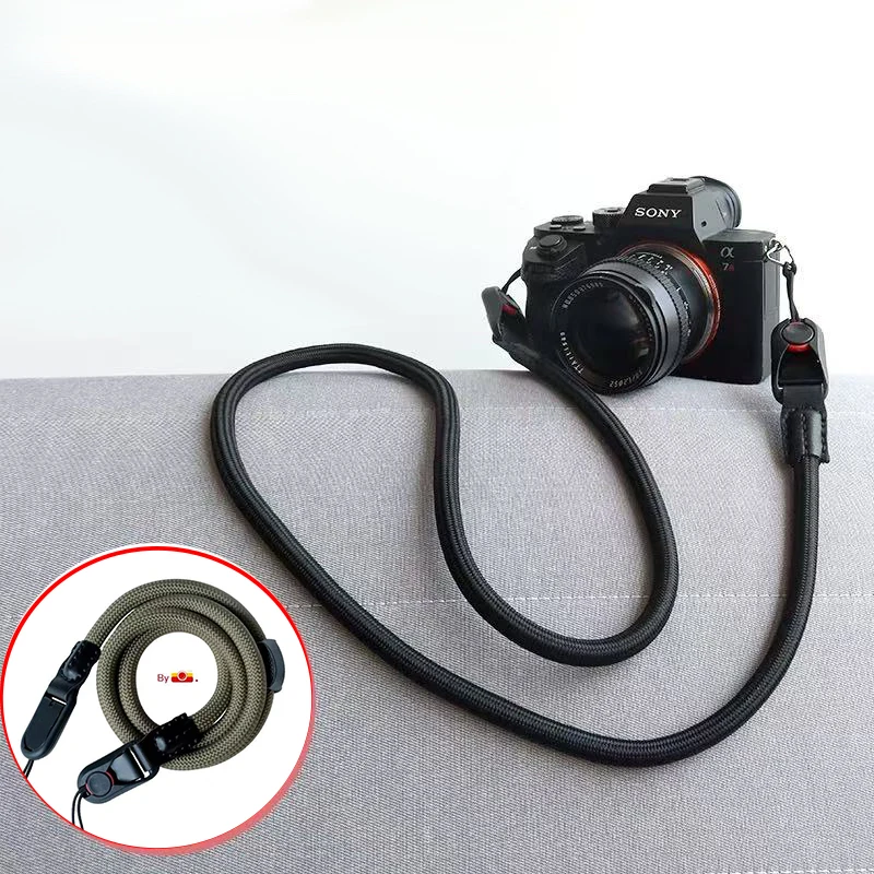 조정 가능한 퀵 릴리스 카메라 스트랩 니콘 캐논 후지용 DSLR 미러리스 카메라용 내구성 있는 폴리아미드 등산 로프