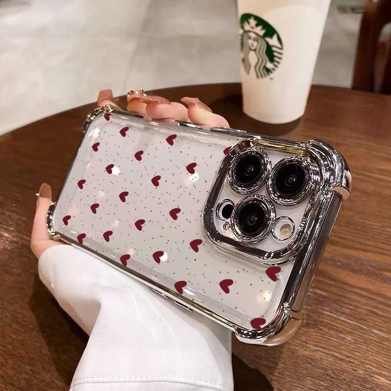Luxury Love Heart Airbag Phone Case Cover