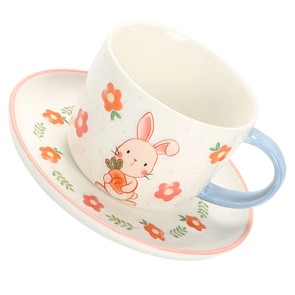 

Ceramic Coffee Set Home Mug Mugs Cup Saucer Water Drinking Heat-resistant Milk Household Ceramics Cartoon Desktop Office