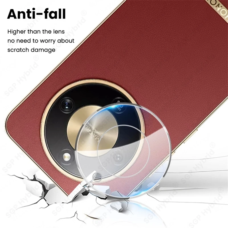 아너 매직8 라이트 8Lite 라이트 5G용 3D 곡면 카메라 보호 케이스, 투명 크리스탈 강화유리 렌즈 커버 (호나/호너 X9d 호환)