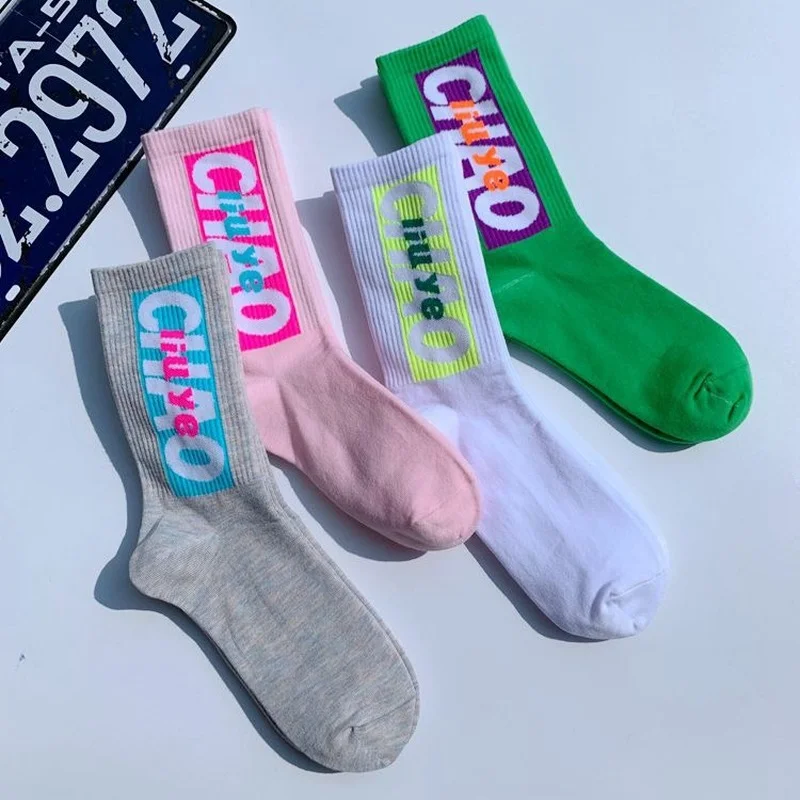 

Letter Sock for Woman Crew Adult Kawaii Ladies Socks Fashion Sox Sporting Socks Cotton Autumn Winter Female Trendy Calcetines