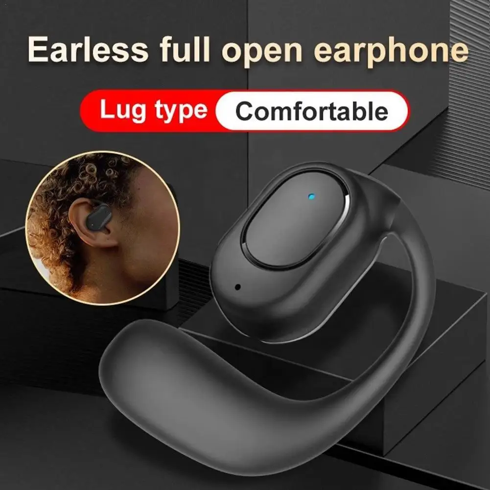 

Bluetooth 5.4 Earphones Ear Clip Headphones Sports Wireless HiFi Stereo Noise Reduction Headset Low Latency Earbuds