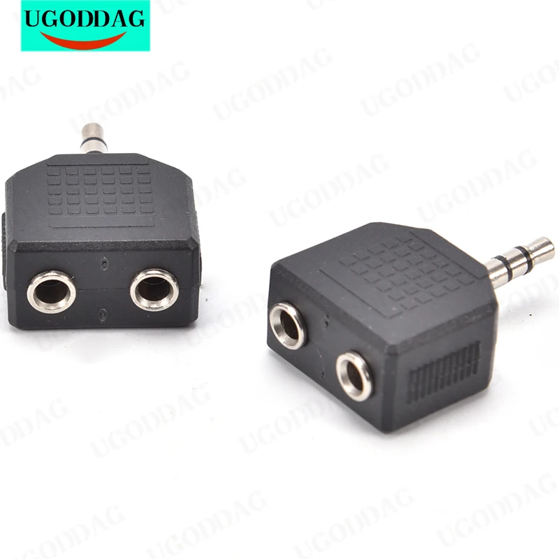 

Earphone Audio 3.5mm Jack Male To Double AUX Female Headphone Y Splitter Adapter For Phone Microphone Speaker