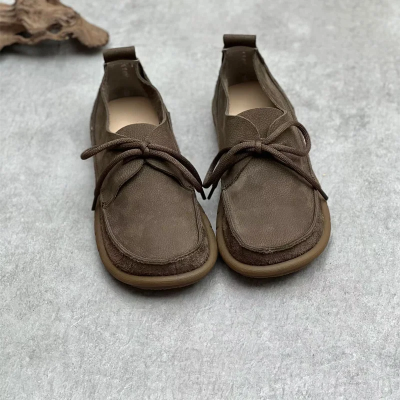 Retro style all genuine leather women's shoes cowhide flat shoes old-fashioned elderly farmer shoes  casual walking  work field 5