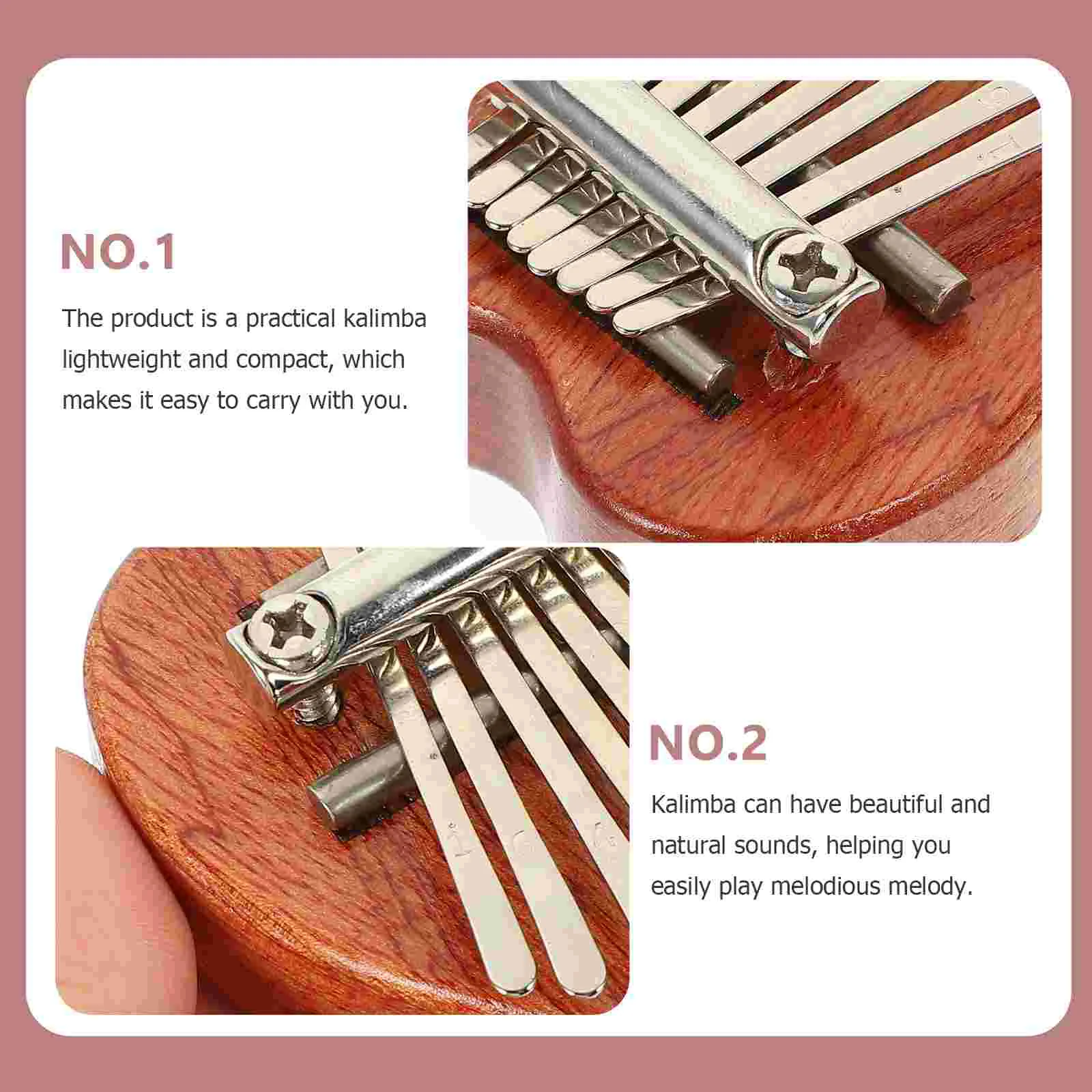 3 Pcs 8 Tone Thumb Piano Mini Finger Kids Music Plaything Kalimba Beginner Musical Instruments Miniature Wooden Child
