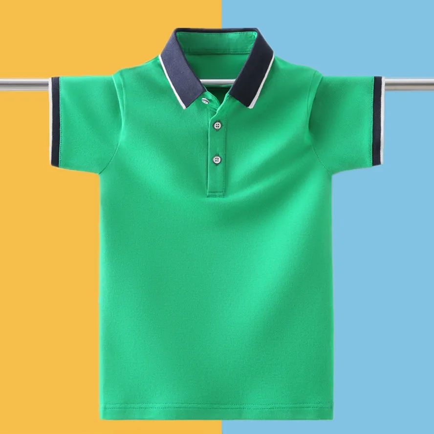 

Boys School Uniform Polo Shirt New Summer Kids Casual Short Sleeve Tops For Teenager Children's 4-15 Years Tees Clothes