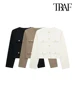 TRAF-Women's Golden Button Jacket Coat, O Neck, Long Sleeve, Female Outerwear, Chic Tops, Fashion 1