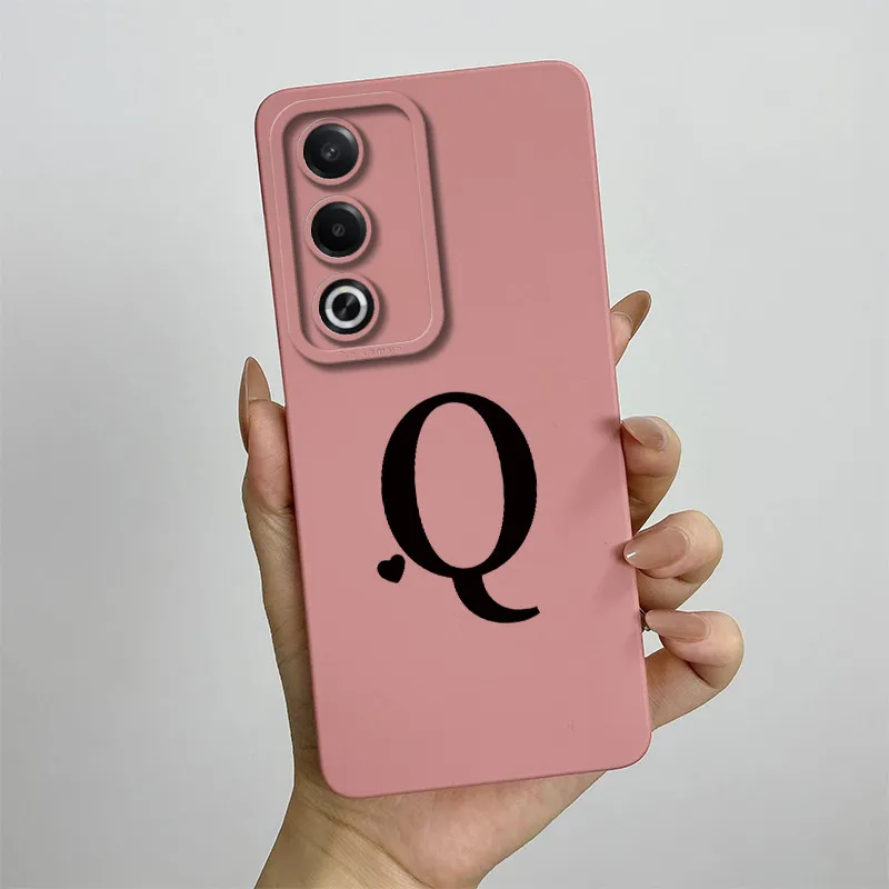 Chic Square Silicone Phone Case with Cute Letters Design