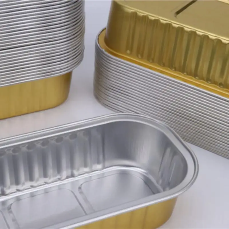 Boîte d'emballage en aluminium avec couvercle, récipient alimentaire pour  poulet, boîte de conservation des aliments, boîtes d'emballage à emporter,  cuisine, cuisson, 600ml, 50 pièces - AliExpress