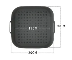 Reusable Silicone Air Fryer Liner Pot - Thick, Non - Stick Square Basket Replacement (Grey)