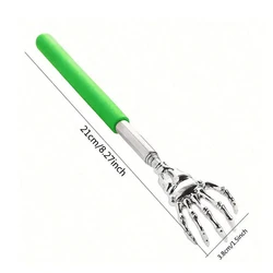Compact Stainless Steel Telescopic Back Scratcher & Massager (Green)