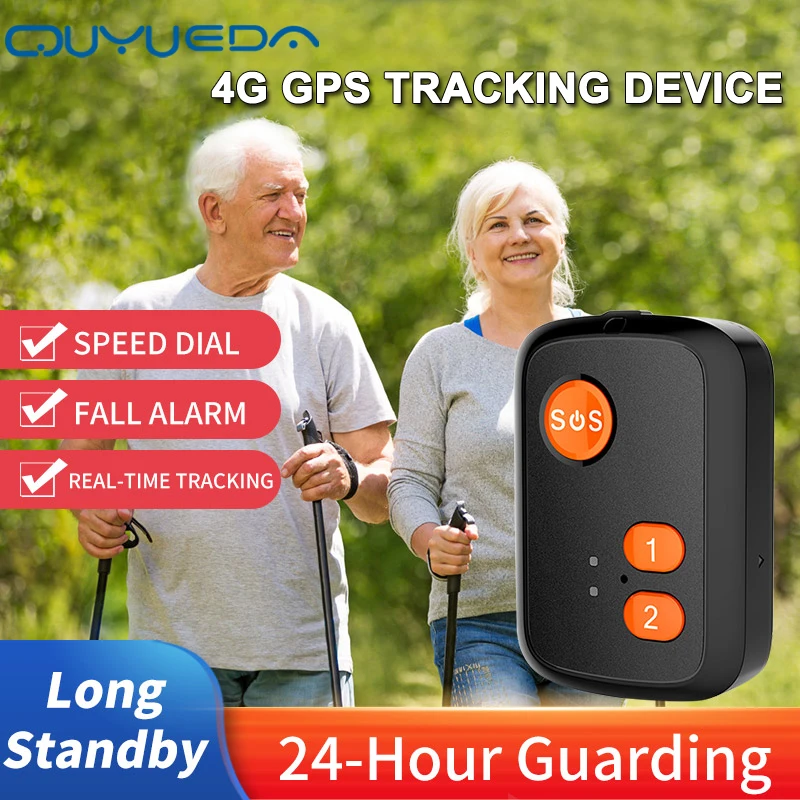 4G GPS Tracking Device For People Elderly Children Locating Pendant IPX7 Waterproof SOS Two-Way Calling Auto Fall Alarm Fence