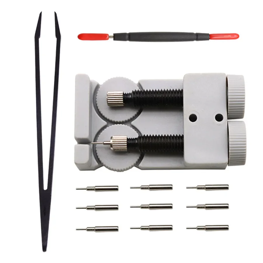 Adjustable Watch Strap Pin & Link Removal Tool with Tweezers