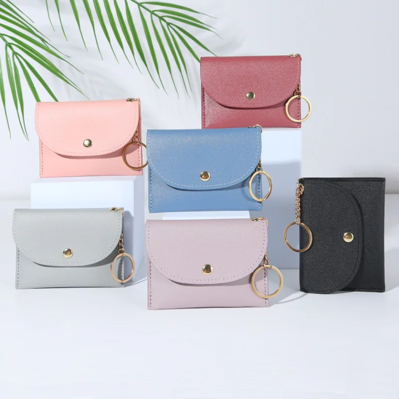 New Envelope Cardholder Women Wallet Minimalist Fashion Pure Color Zip Purse