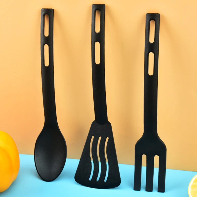 1/3PCS Nylon Kitchen Utensils Set Kitchen Cooking Tools  Slotted Turner Solid Spoon Fork Children Spade Fork Spoon Dinnerware