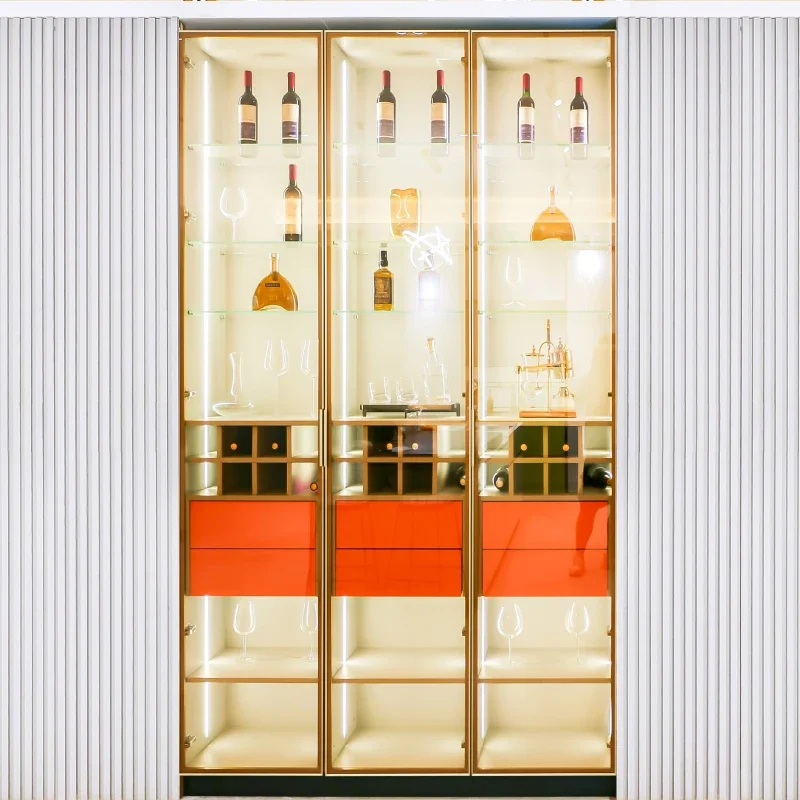 Walk In Wine Cabinet Stainless Steel Glass Door Wine Cabinet