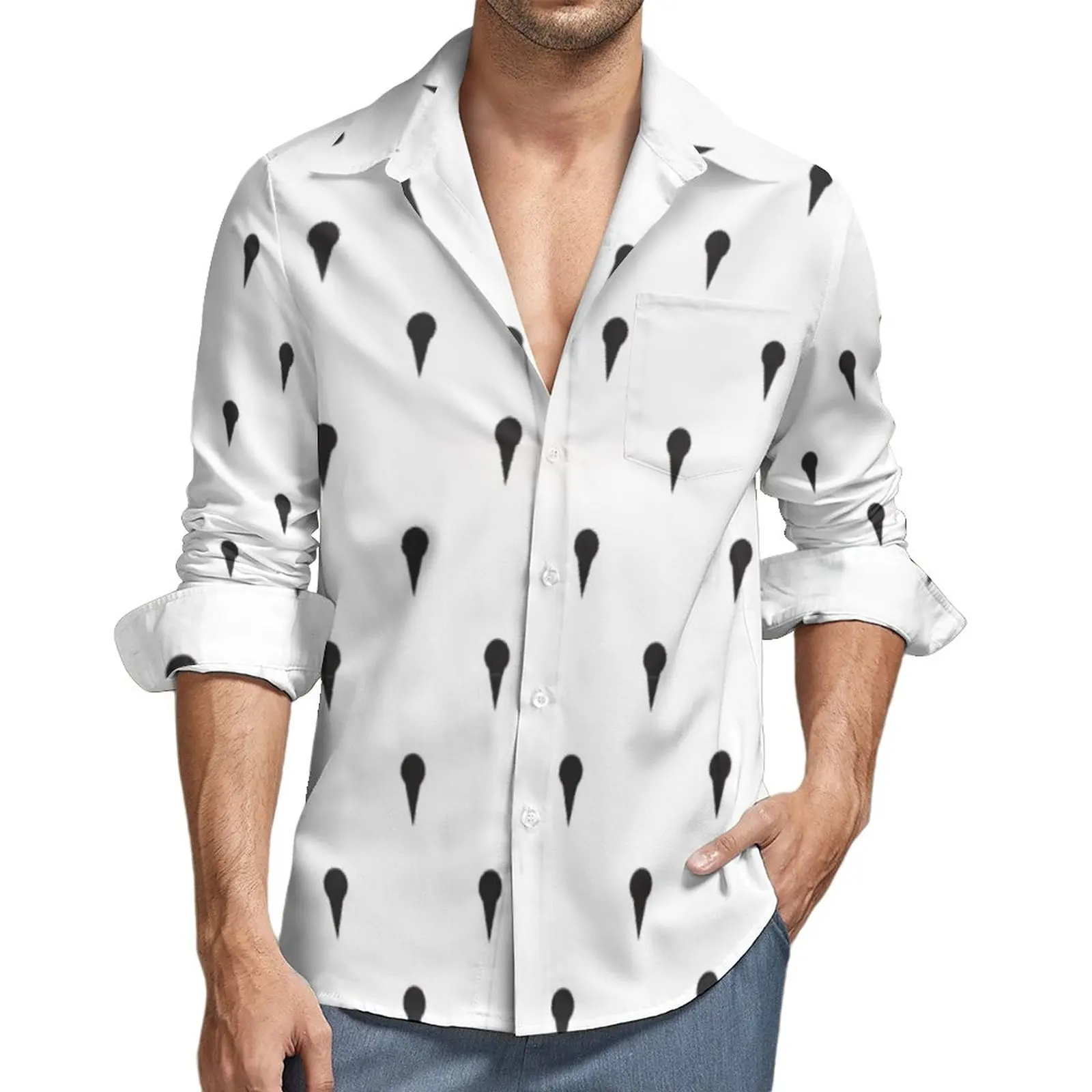 

Bruno Bucciarati Casual Shirts Men Jojos Bizzare Adventures Shirt Long Sleeve Fashion Street Blouses Autumn Custom Tops 3XL 4XL