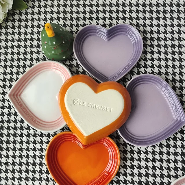 French Simplicity Love small dish tableware Dessert Tray Ceramic Raised Cats Food Bowl 4