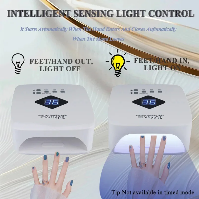 New Rechargable UV LED Nail Lamp Dryer With Display Smart Nail Drying Lamp for Fast Dry Curing All Gel Nail Polish M