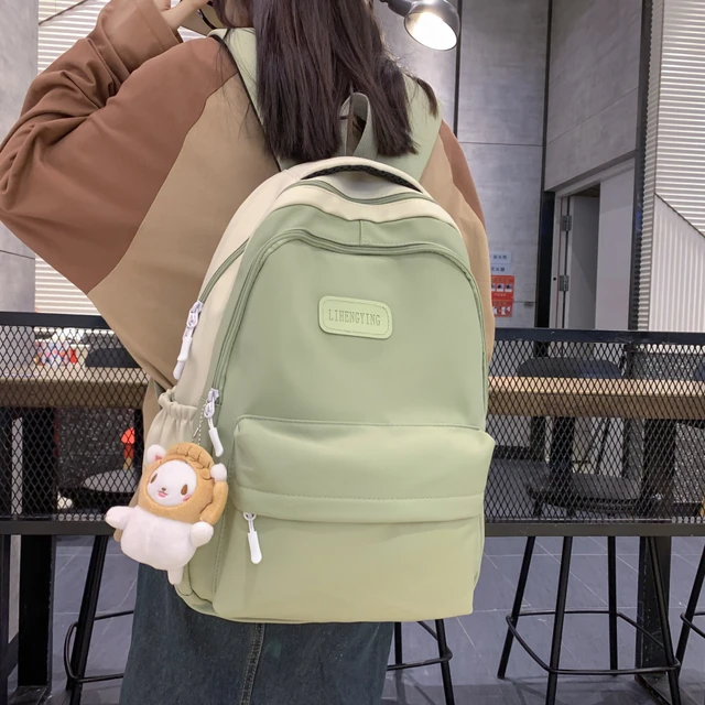 Large-capacity Backpack Nylon Korean Fashion School Backpacks for College  Students Girls Shoulder Waterproof Travel Bag Backpack - AliExpress