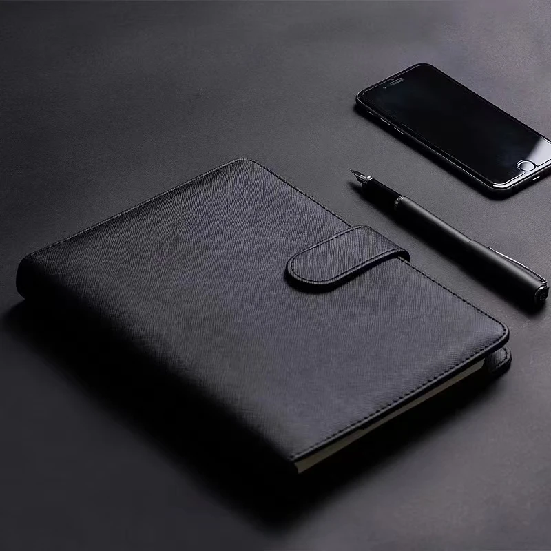 A5 PU Leather Notebook Binder Refillable 6 Ring Budget Binder for Filler Paper Loose Leaf Personal Planner Cover
