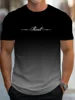 Men's Gradient Reset Letter 3D Printed T-shirt Summer Outdoor Casual Sports Quick Drying Short Sleeve Top Plus Size Men Clothing 2