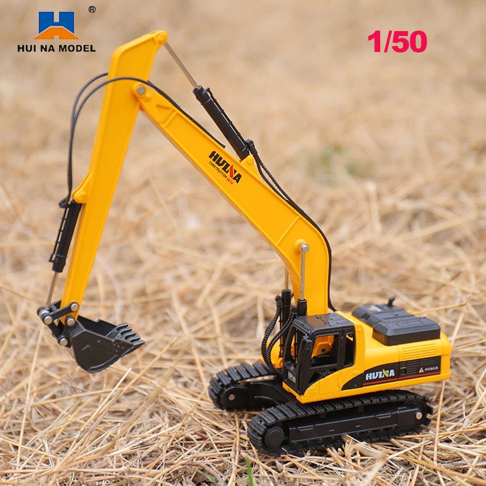 HUINA 1722 1:50 Alloy Long Arm Excavator Truck Car Metal Professional Engineering Construction Vehicle Model Toys for Boys Gifts huina 1722 1 50 alloy diecasts