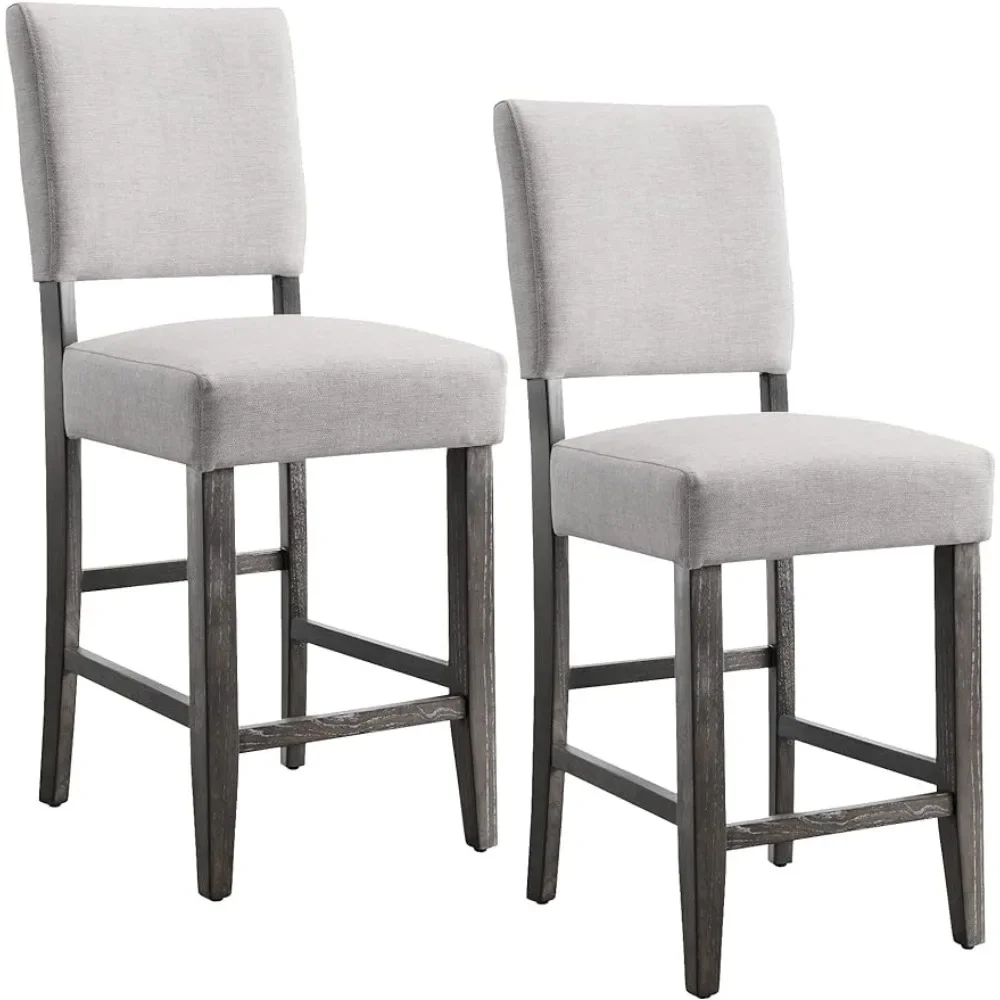 

Set of 2 Living Room Furniture Back Counter Height Stool With Wood Base for Kitchen Counters and Islands Freight free
