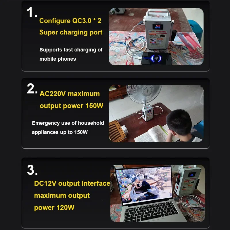 2 IN 1 Hand Crank Generator USB 5V Mobile Phone Power Bank 220V 150W 12V 120W Outdoor Manual Generator