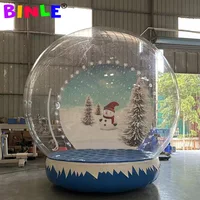 3m Giant Inflatable Snow Globe Photo Booth Tent Life Size Outdoor Blow Up Inflatable Snow Ball Balloon For Christmas Decoration 1