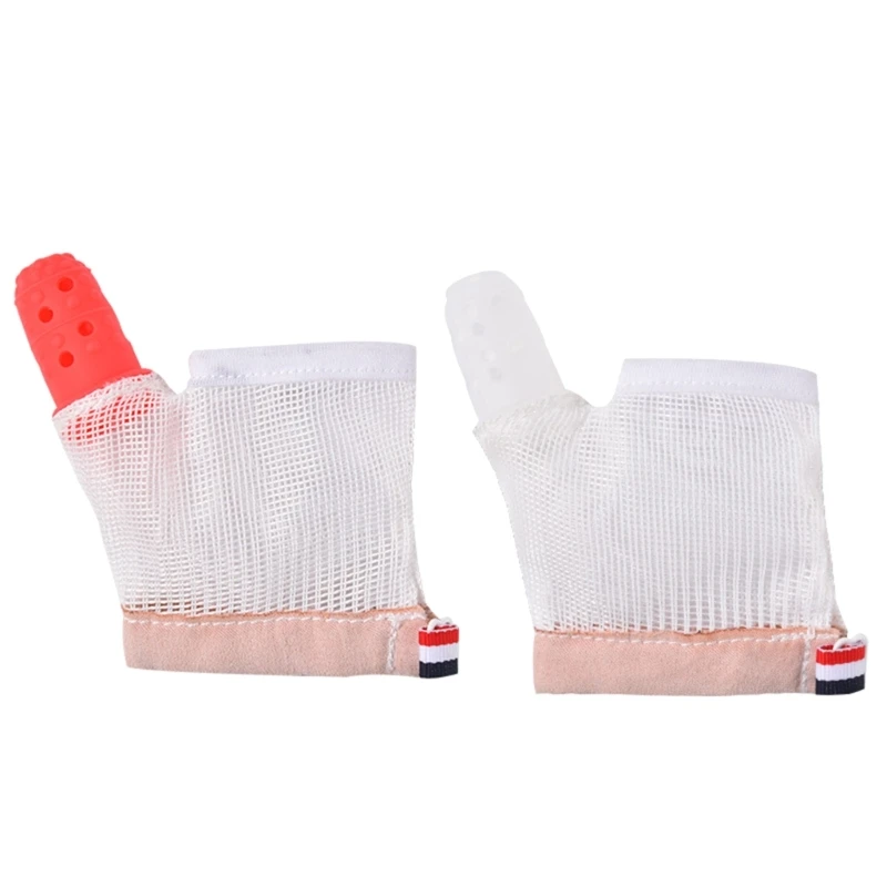 

Infant Anti-Bite Teething Mitten Soft Silicone Thumb Sucking Stop Finger Glove Baby Healthy Product Hand Guard