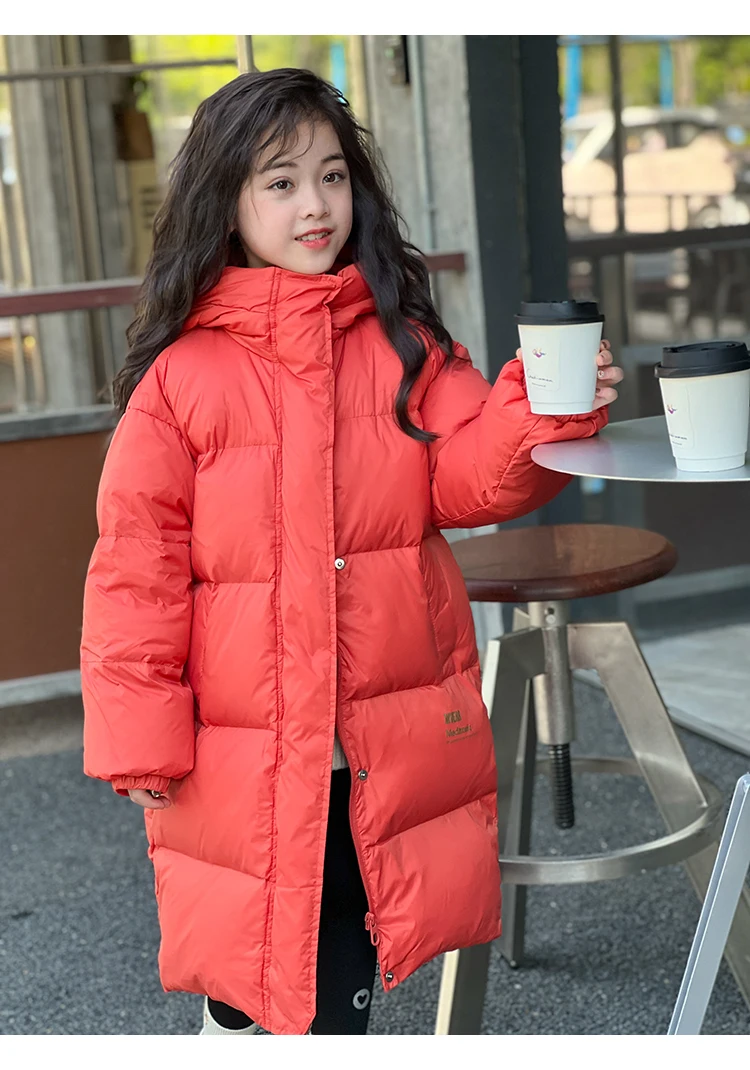 Girls Down Cotton Jacket Winter New Children's Long Warm Coats baby Girls' Snow Jacket Kids Clothes CH437