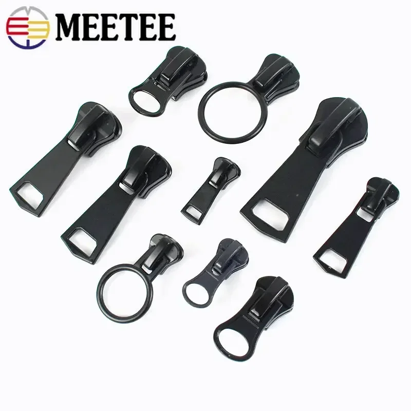 Zipper Repair Kit 5Pcs 3/5/8/10/15# Zipper Sliders for Resin Zips Clothes Jacket Zippers Head Puller