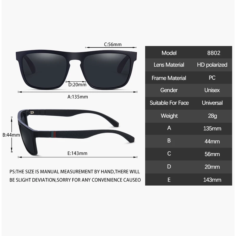 Square Vintage Polarized Sunglasses Men Women Retro Driving Fishing Sun...