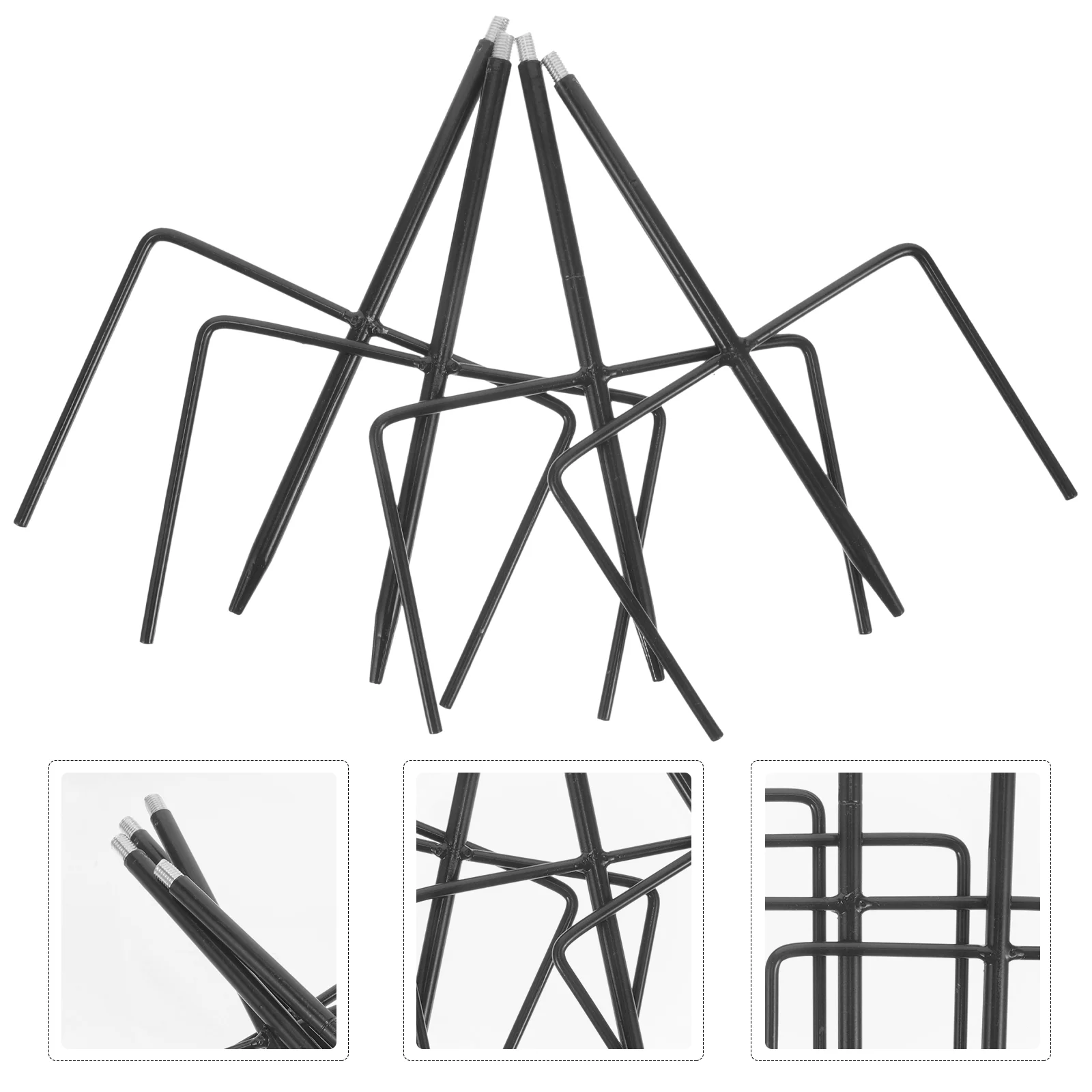 

4pcs Hook Pole Base Shepherd Hook Inserts Reusable Ground Insert For Bird Feeder Solar Lantern
