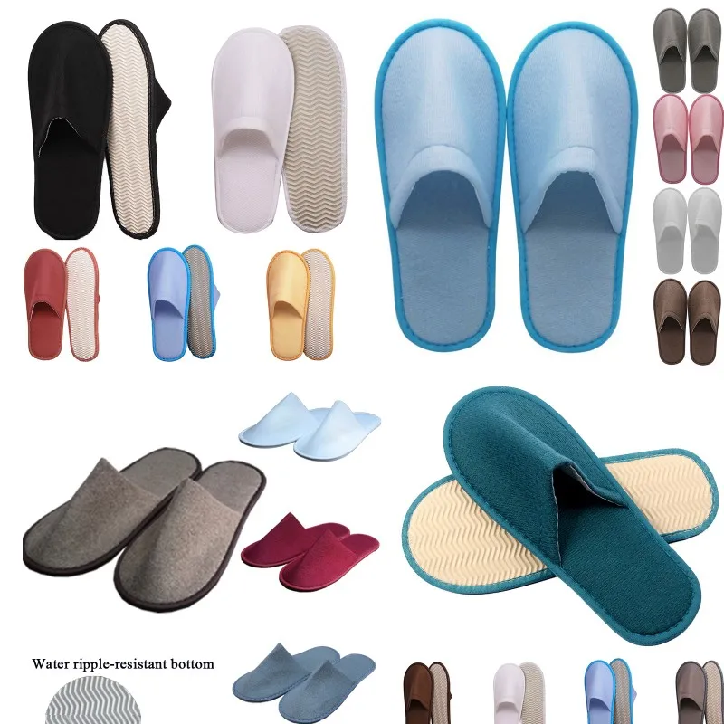 

One Time Slippers Portable Hotel Slippers Slippers Wedding Shoes Guest Slippers Flip Four Seasons Non-slip Home Soild Color