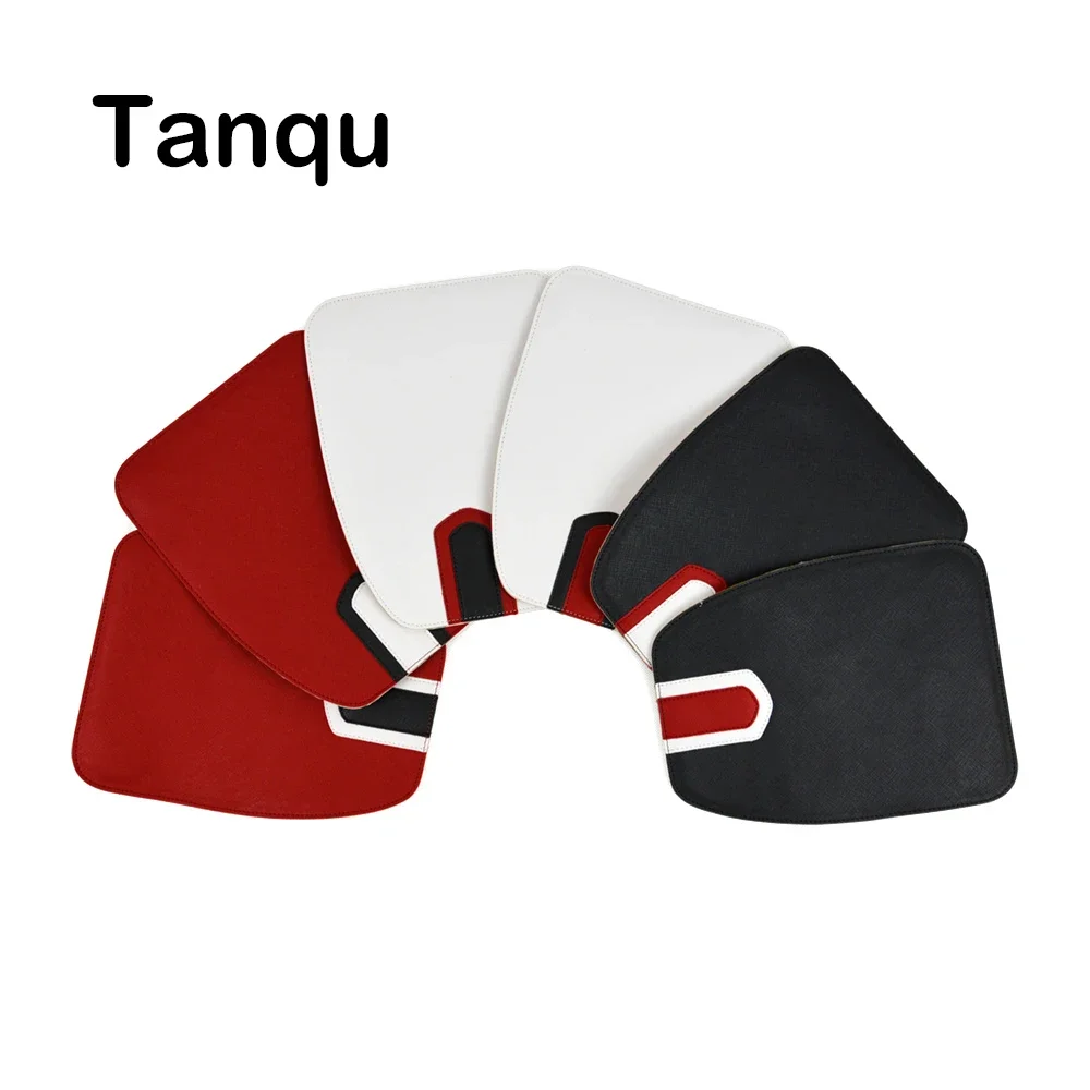 TANQU Round Shape Contrast Color PU Leather Flap Cover Lid Clamshell with Magnetic Lock Snap Fastener for Obag O Pocket