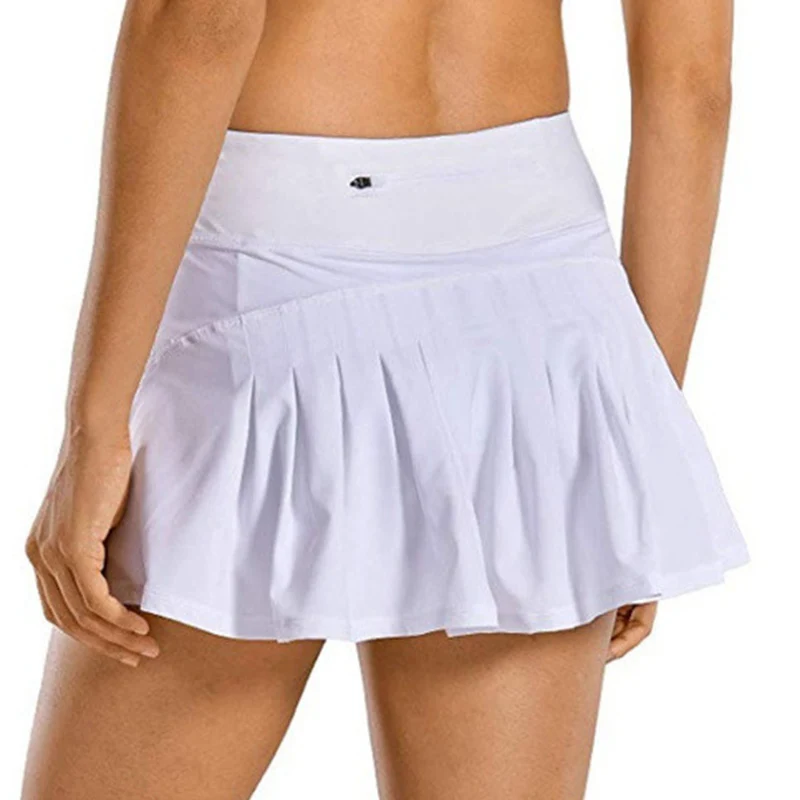 Women's Shorts Tennis Golf Skirt Sport Mid Waist Pleated Mini Skirt Back Waist Pocket Zipper Clothes for Female Sportswear