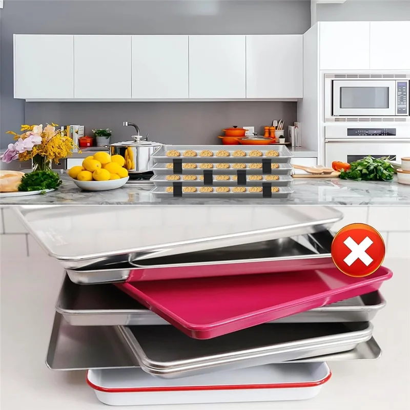 12PCS Baking Sheet Stackers Tray Stackers Baking Sheet Rack Tray For Cookie Sheets For Kitchen, Picnic, BBQ
