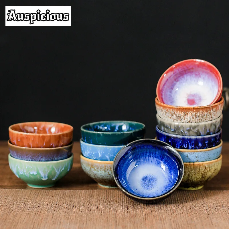 45ml Mini Tea Cup Coffee Cup Kiln Transformation Ceramic Tea Cup Chinese Kung Fu Teacup Espresso Coffee Cups Jianzhan Afternoon Teacups