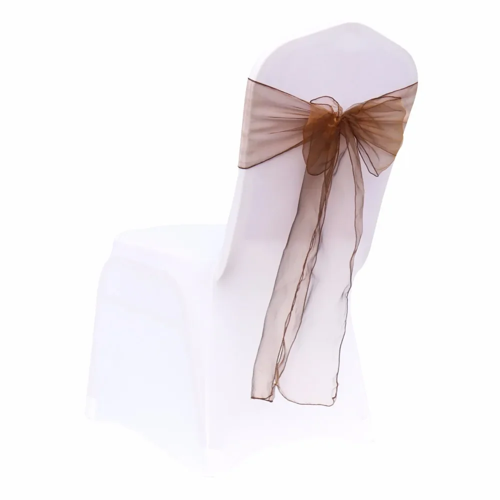 Description Picture 6 of itemOrganza Chair Sashes Knot Bands Chair Bows for Wedding Decoration Banquet Party Chrismas Chair Sashes Decors Supplies10-100PCS